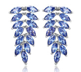 Diamonique Simulated Tanzanite Dangle Earrings, Sterling Silver